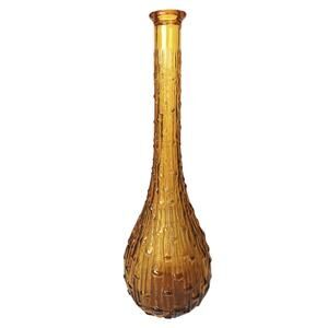 Vintage Empoli Amber Glass Drip Glaze Genie Bottle  15"